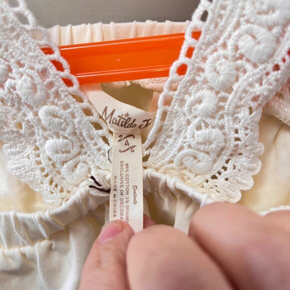 NWT‎ Matilda Jane Enchanted Garden Coconut Tank with Lace Detail sz. 4 - Picture 2 of 5